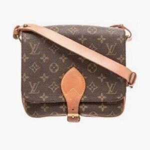 Louis Vuitton Authentic Monogram Crossbody Bag - Brown and Tan